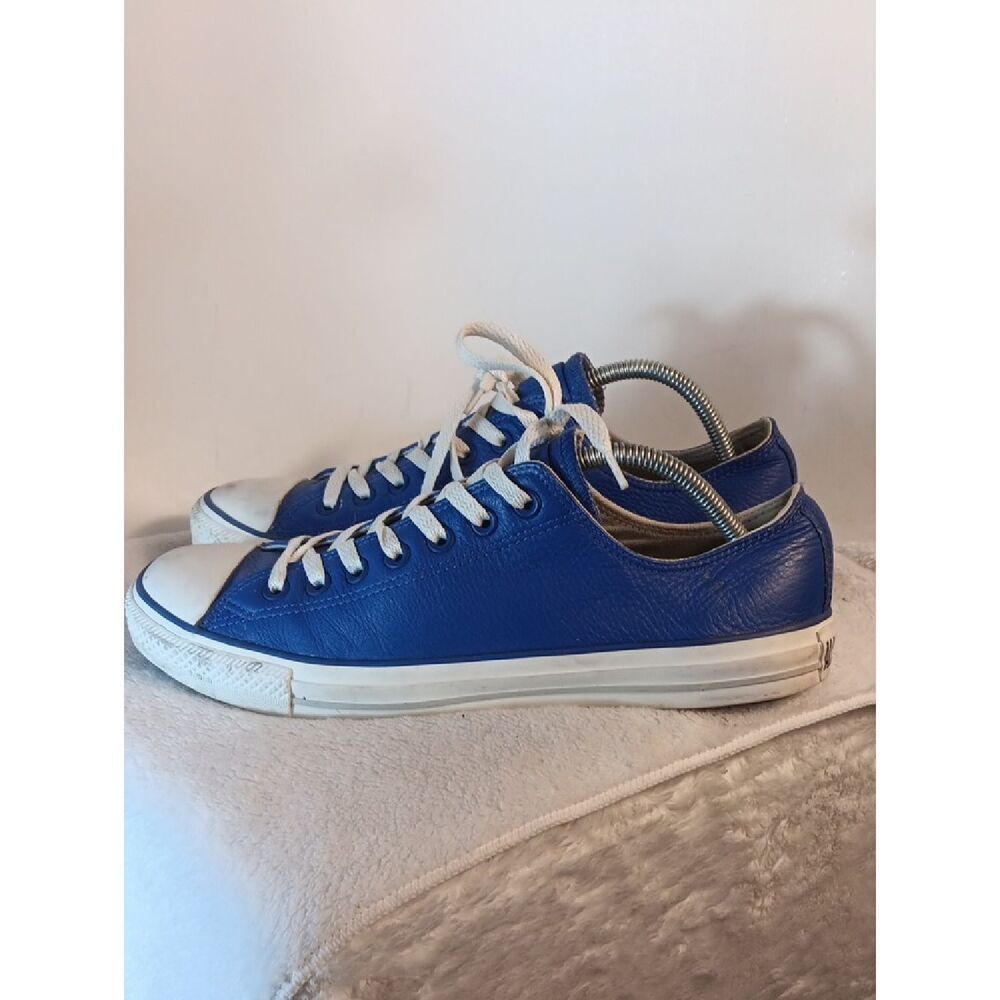 Unisex Converse Blue Low-Top Leather Sneakers